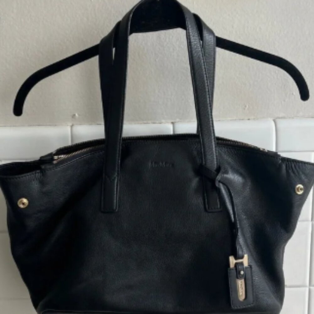 Max Mara convertible small / medium triple compartment zip tote bag leather